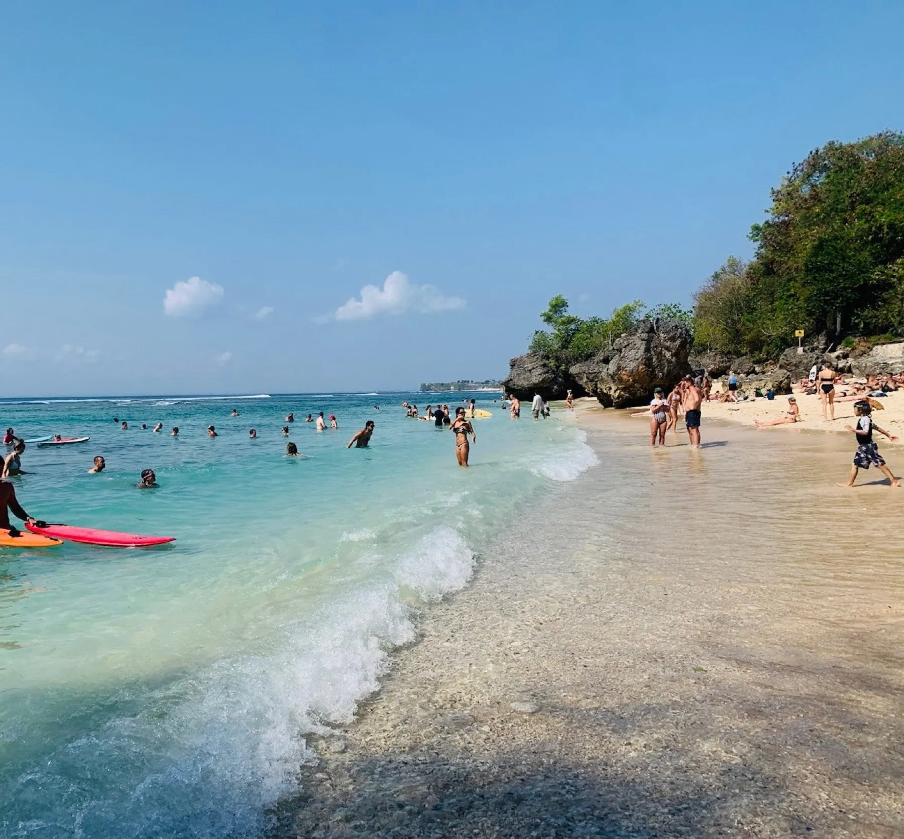 Clear water and beach in Bali