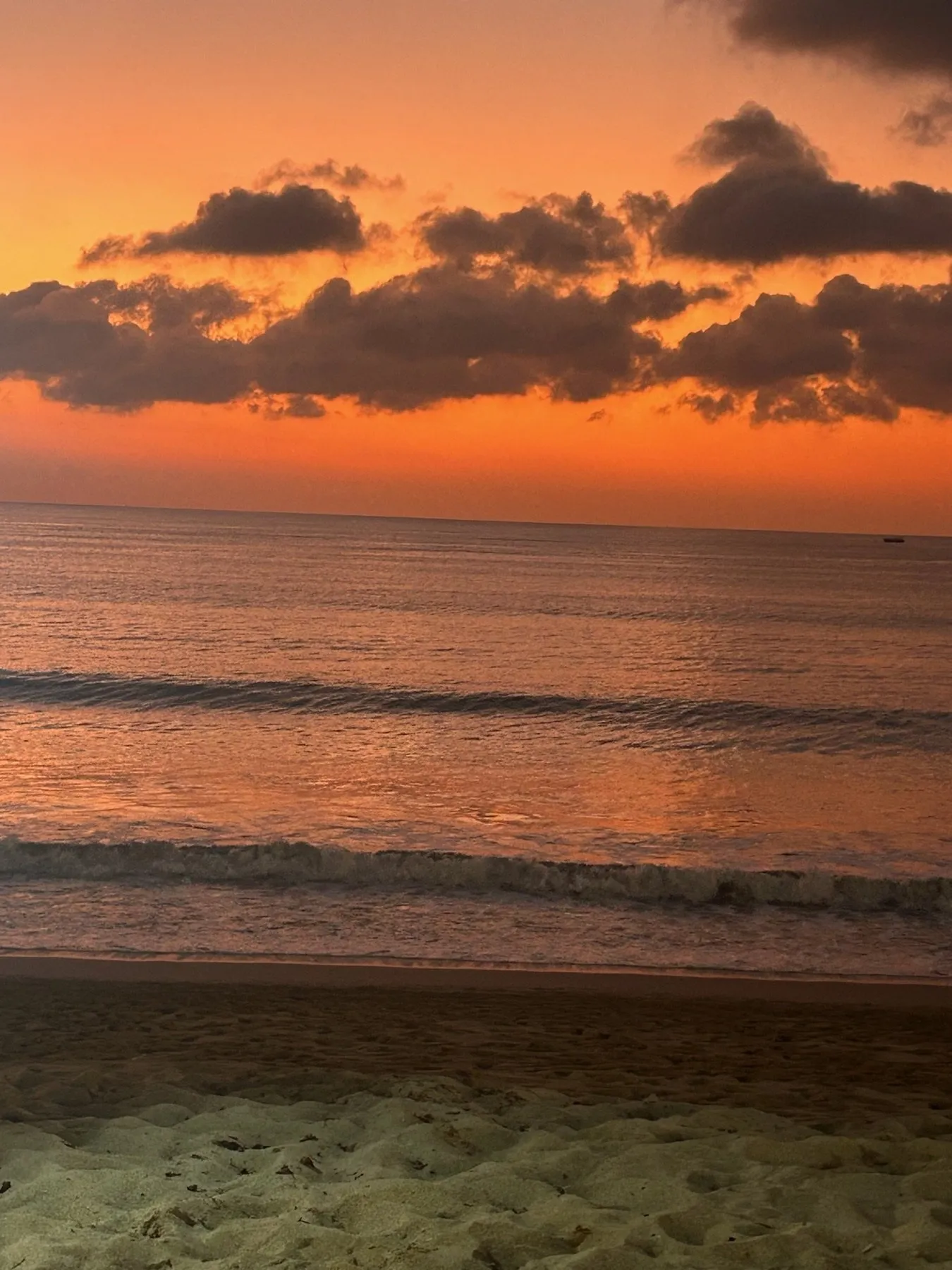 Orange sunset over the ocean in Bali